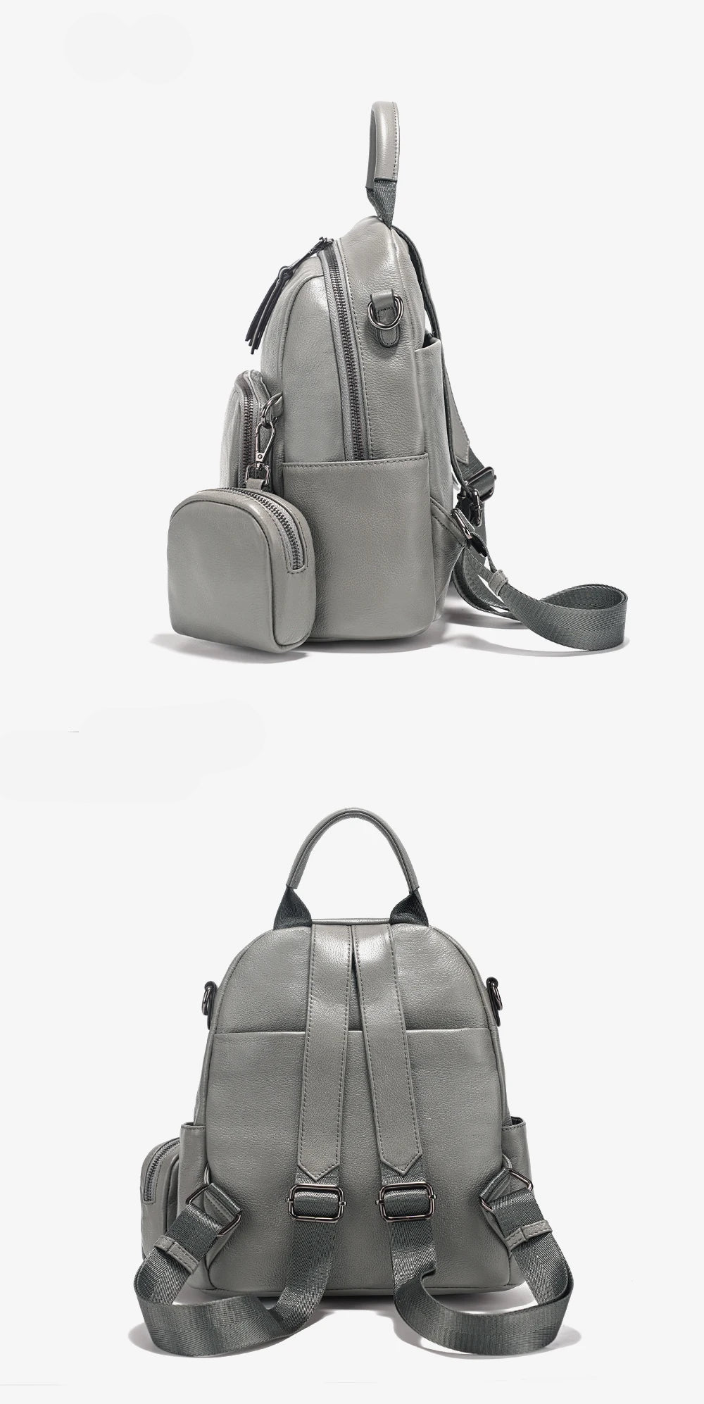 Mochila Feminina de Couro Genuíno Antonella | Backpacks | Cores variadas | Lateral | Vivièn