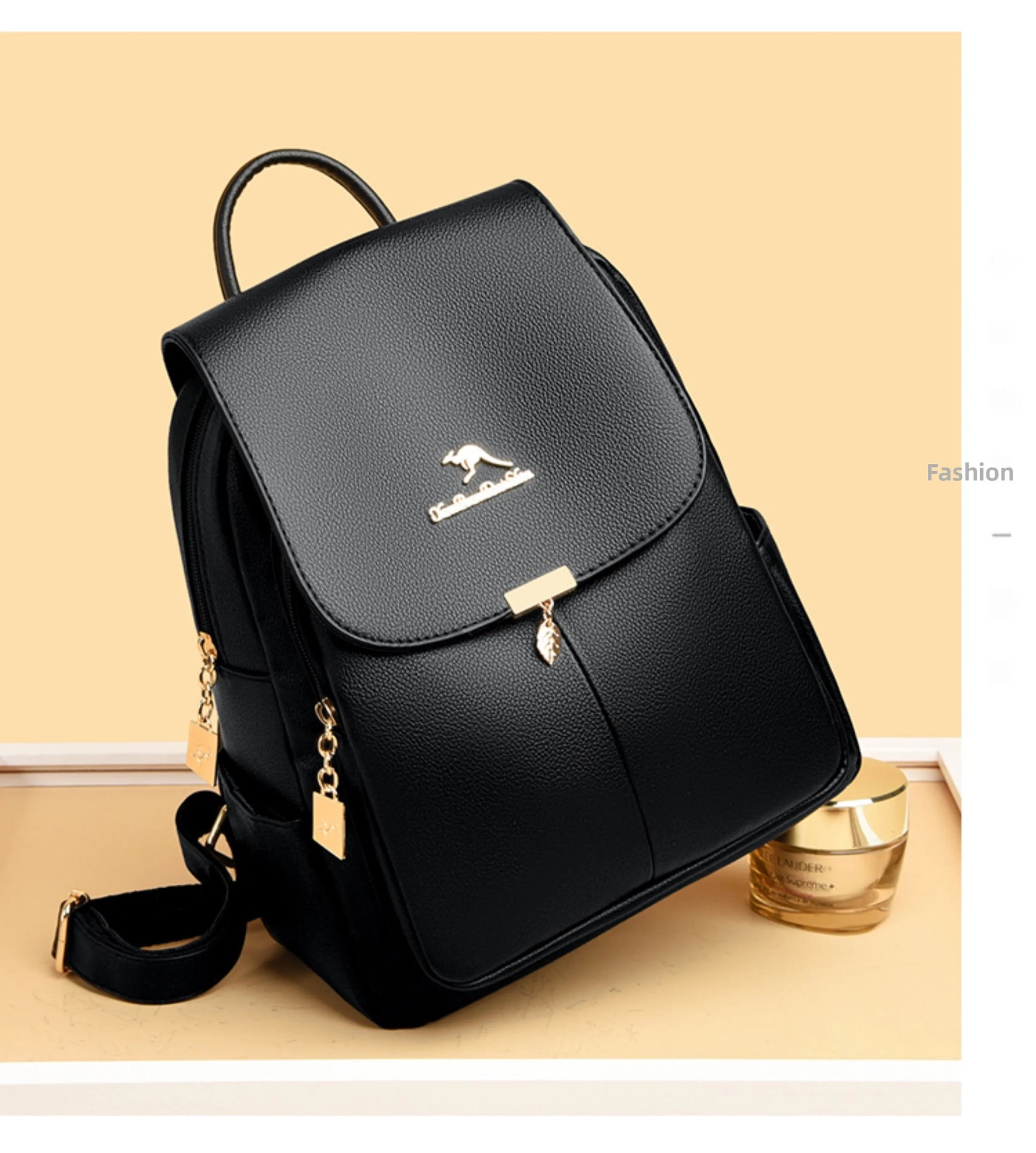Mochila Feminina de Couro Genuíno Antonelli | Backpacks | Cores variadas | Detalhe 5 | Vivièn