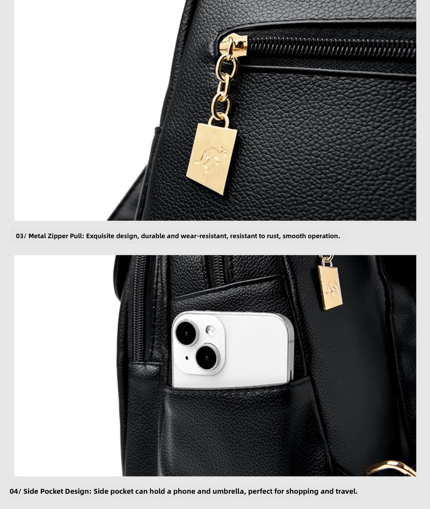 Mochila Feminina de Couro Genuíno Antonelli | Backpacks | Cores variadas | Detalhe 8 | Vivièn
