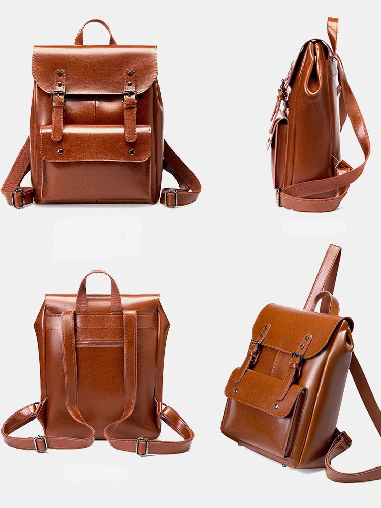 Mochila Feminina de Couro Genuíno Eleanor | Backpacks | Cores variadas | Lateral | Vivièn