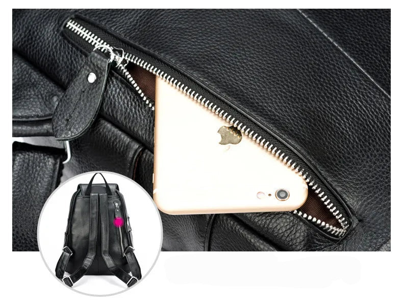 Mochila Feminina de Couro Genuíno Margot | Backpacks | Cores variadas | Detalhe 1 | Vivièn