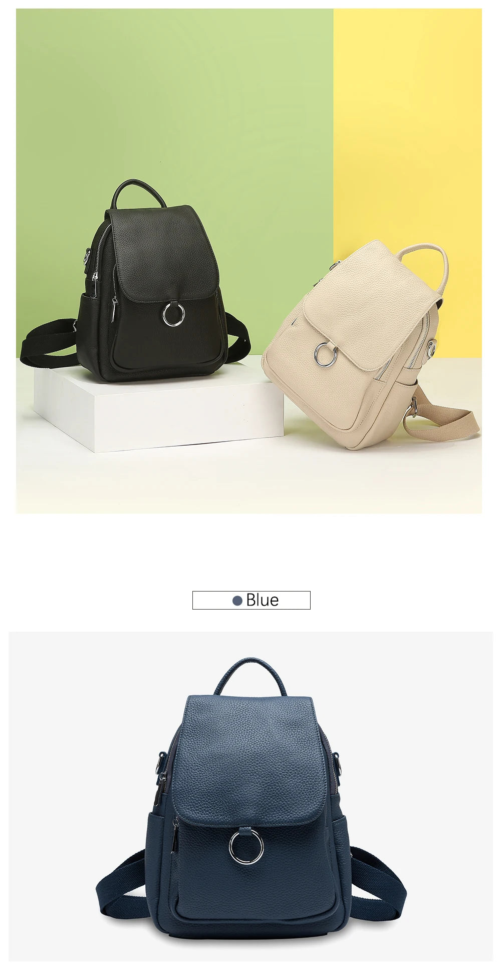 Mochila Feminina de Couro Viviane | Backpacks | Cores variadas | Detalhe 8 | Vivièn