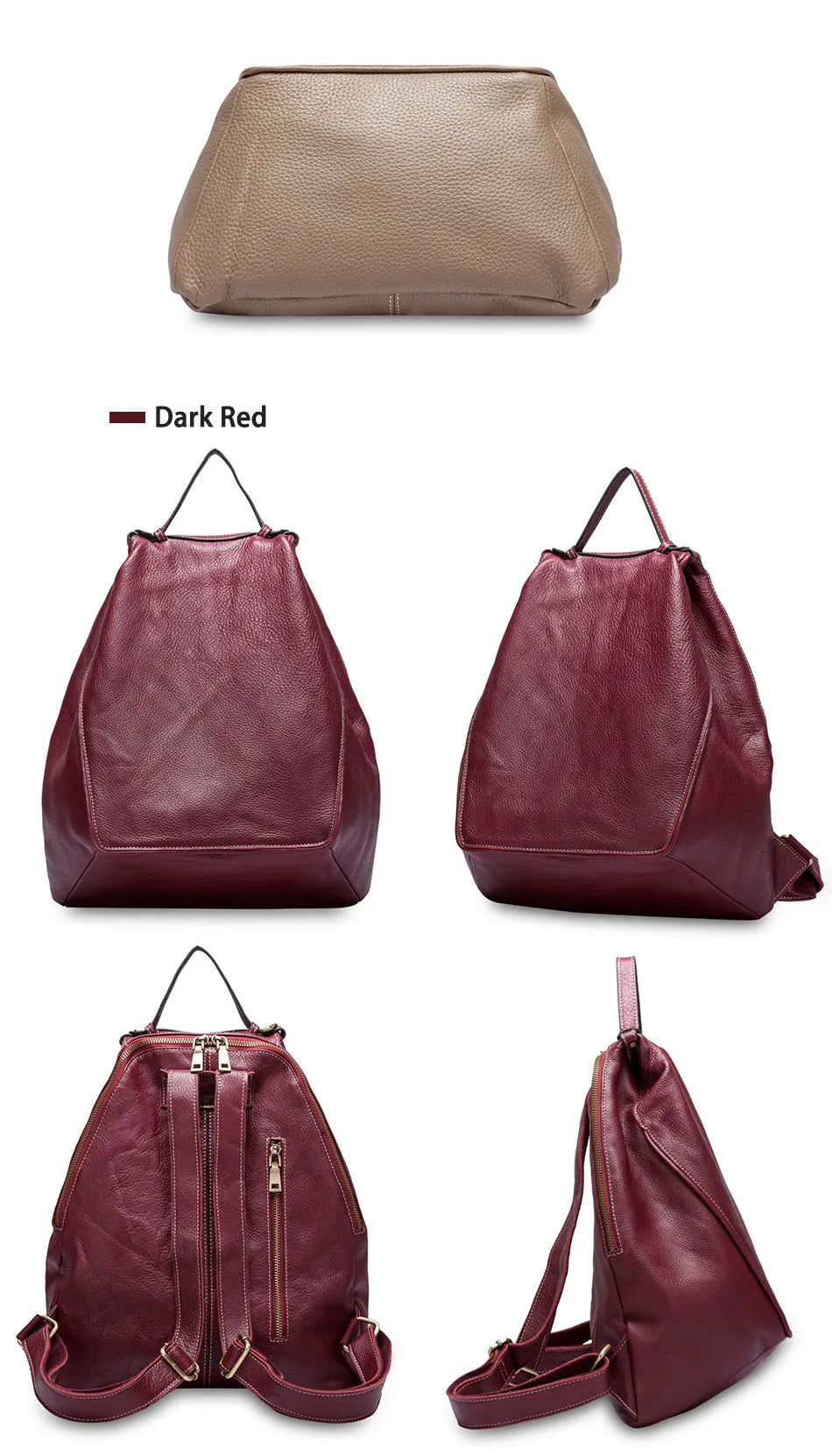 Mochila Feminina Elegante de Couro Genuíno Sofia | Backpacks | Cores variadas | Detalhe 10 | Vivièn