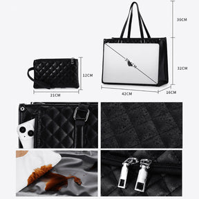 Medidas e detalhes da Bolsa Tote Workday e carteira compacta | Vivièn
