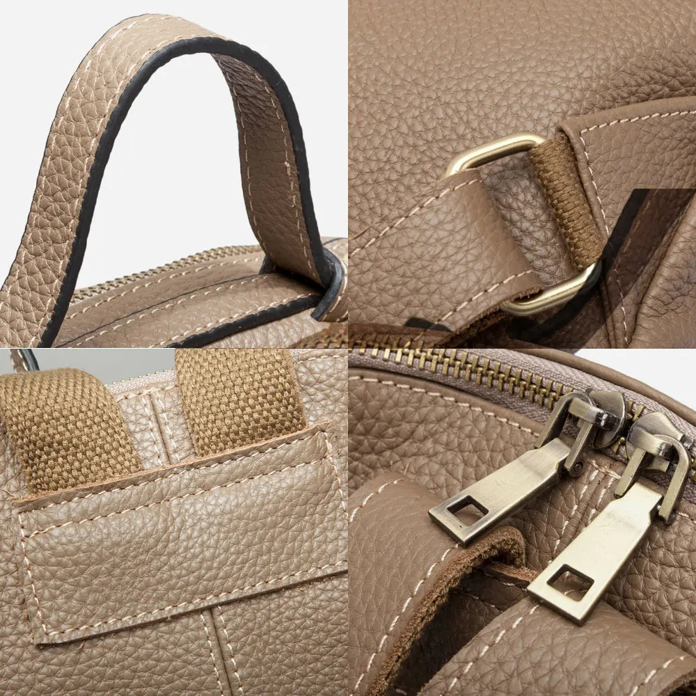 Mochila Feminina Elegante de Couro Genuíno Sofia