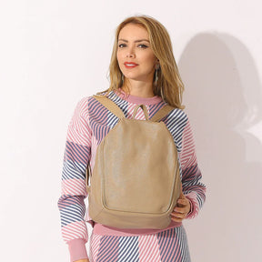 Mochila Feminina Elegante de Couro Genuíno Sofia