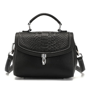 Bolsa de Ombro e Transversal de Couro Croco