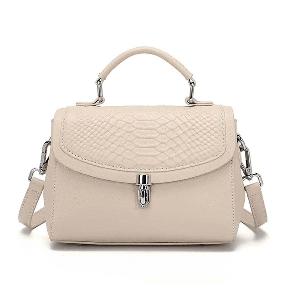 Bolsa de Ombro e Transversal de Couro Croco