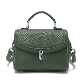 Bolsa de Ombro e Transversal de Couro Croco