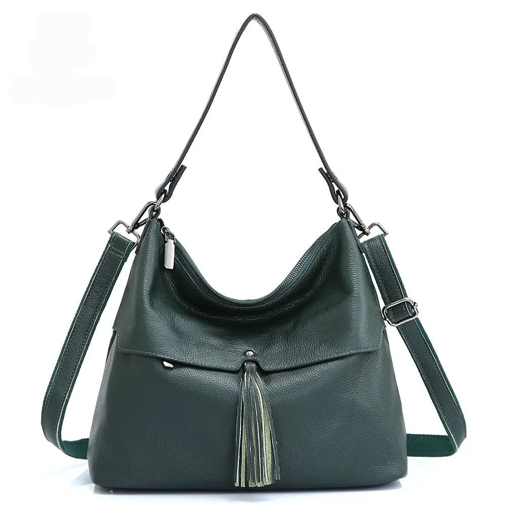 Bolsa de Ombro de Couro Genuíno Delphine