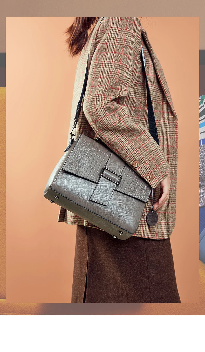 Bolsa de Ombro de Couro Vintage