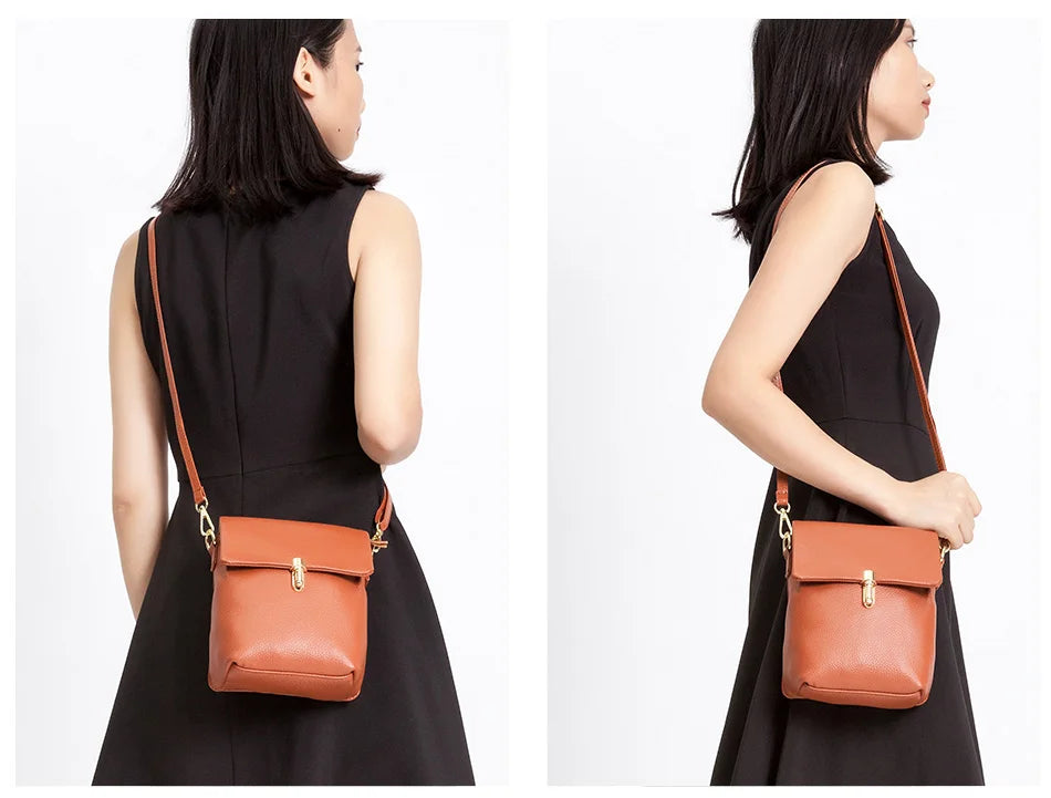 Bolsa Transversal de Couro Genuíno Aurora