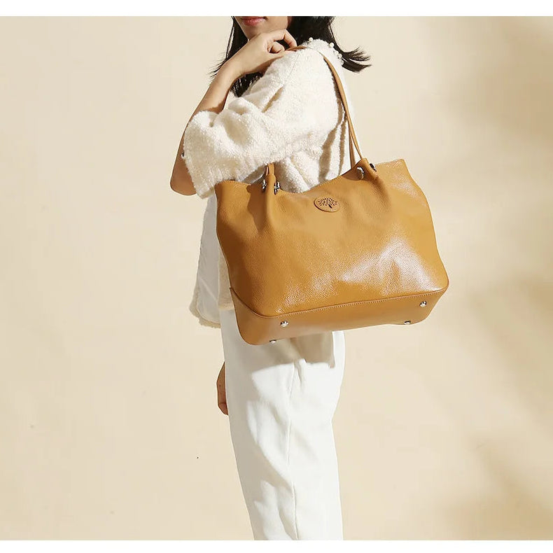 Bolsa Tote de Couro Genuíno Helena