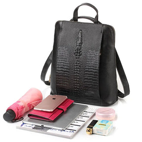 Mochila Feminina de Couro Genuíno Geneviève