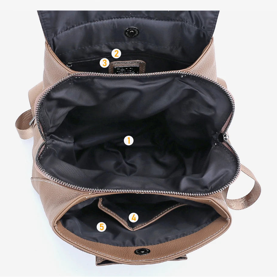 Mochila Feminina de Couro Simone