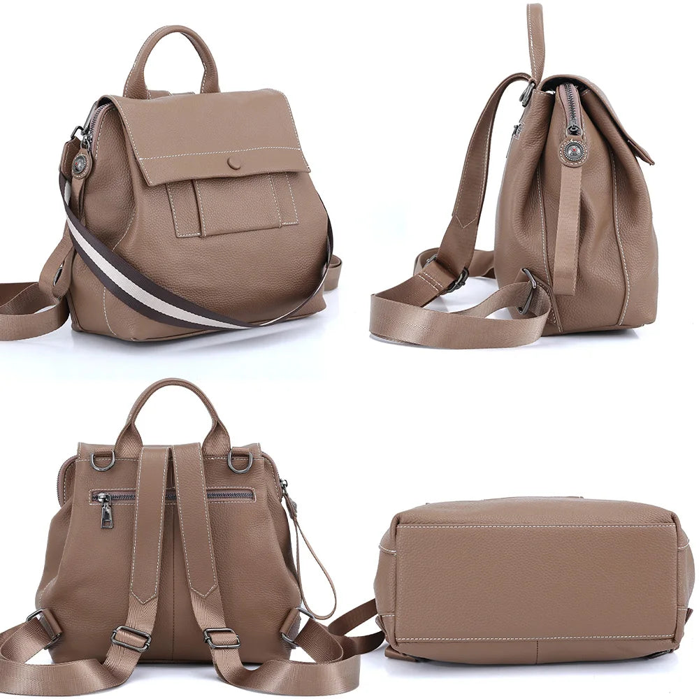 Mochila Feminina de Couro Simone