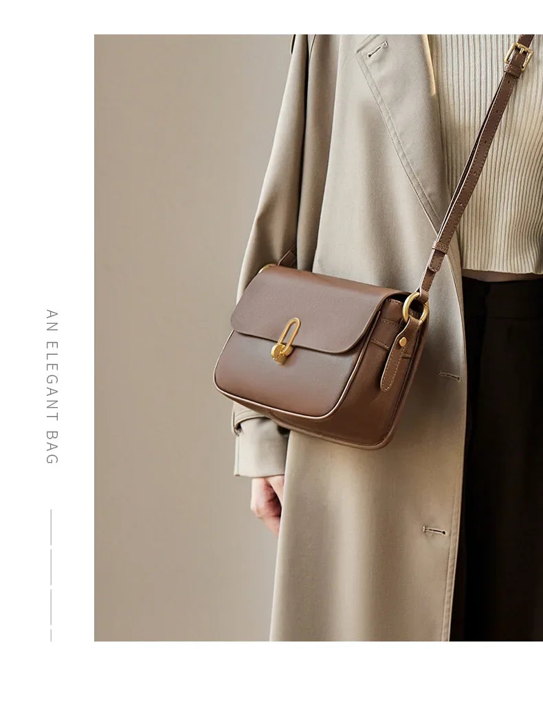 Bolsa Transversal de Couro Genuíno Hamburgo