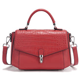 Bolsa de Ombro de Couro Genuíno Carmine