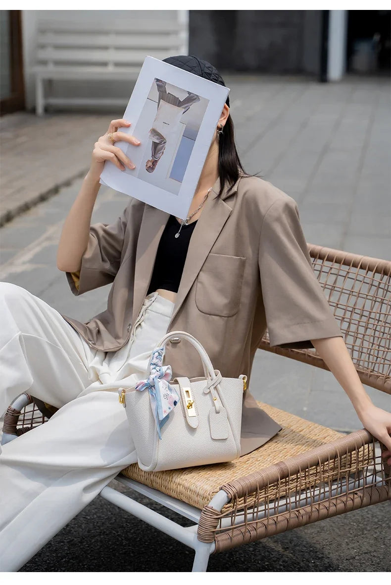 Bolsa Transversal de Couro Genuíno Mykonos