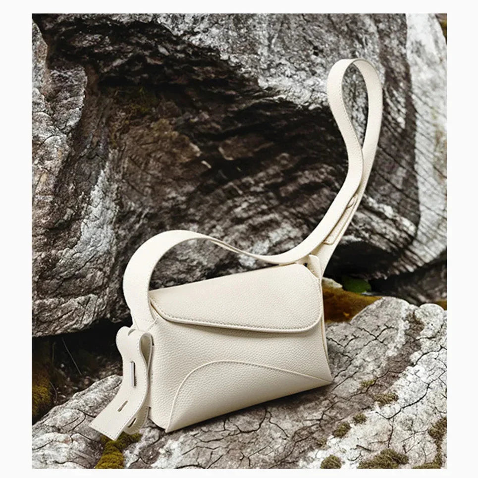 Bolsa de Couro Geométrica – Ombro e Transversal