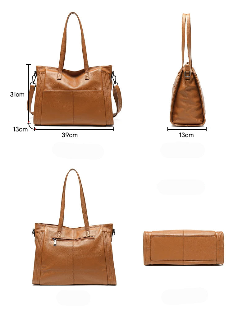 Bolsa Tote de Couro Genuíno Château