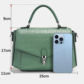 Bolsa de Ombro de Couro Genuíno Carmine