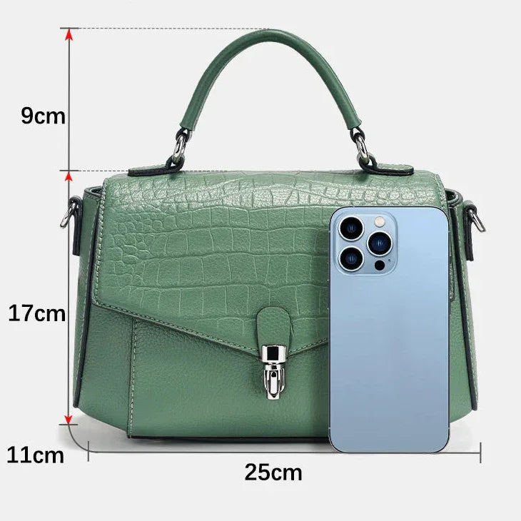 Bolsa de Ombro de Couro Genuíno Carmine