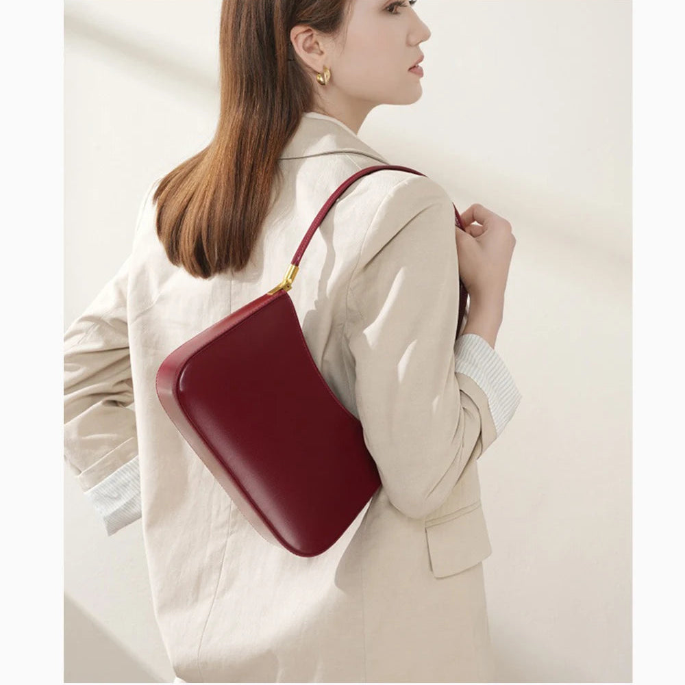 Bolsa de Ombro de Couro Rubis