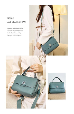 Bolsa de Ombro de Couro Genuíno Isla