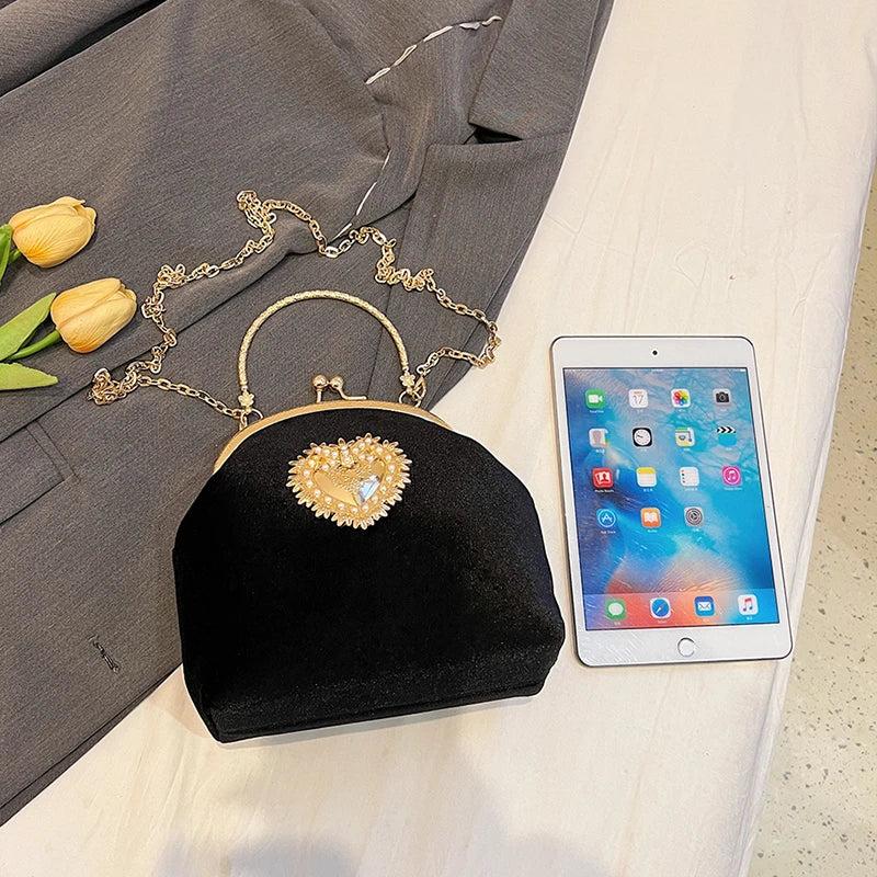 Bolsa Feminina de Veludo Roma