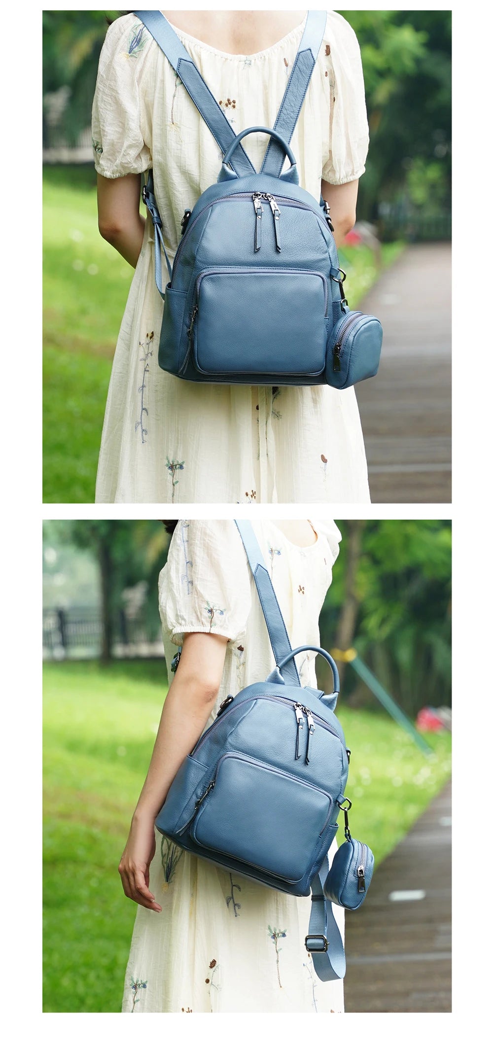 Mochila Feminina de Couro Genuíno Antonella