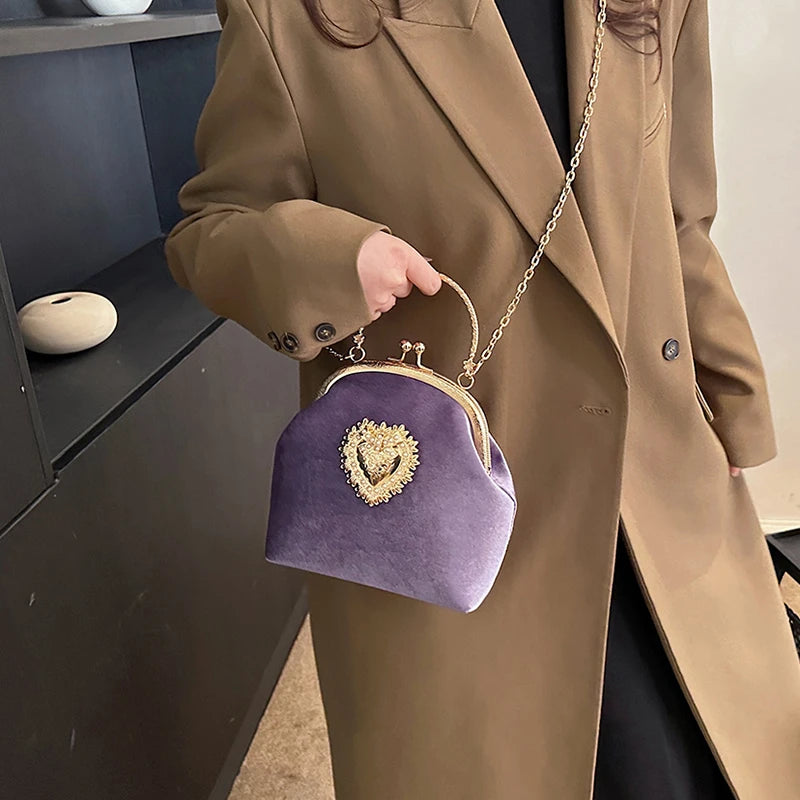Bolsa Feminina de Veludo Roma