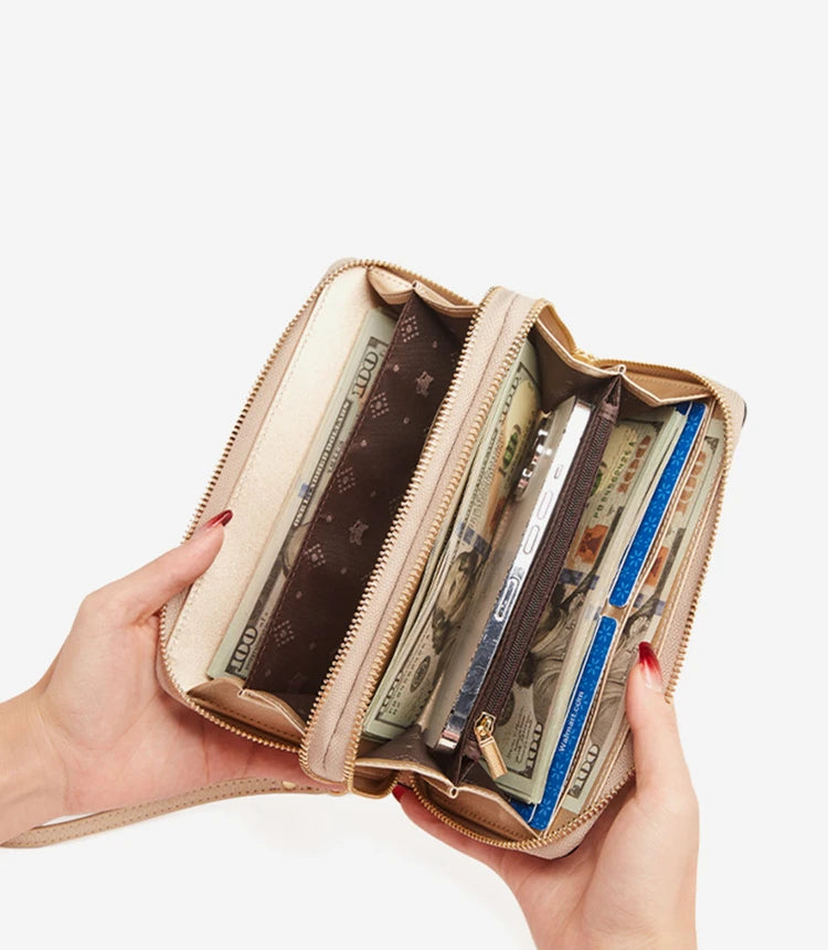 Carteira Feminina de Couro Genuíno Beatrice