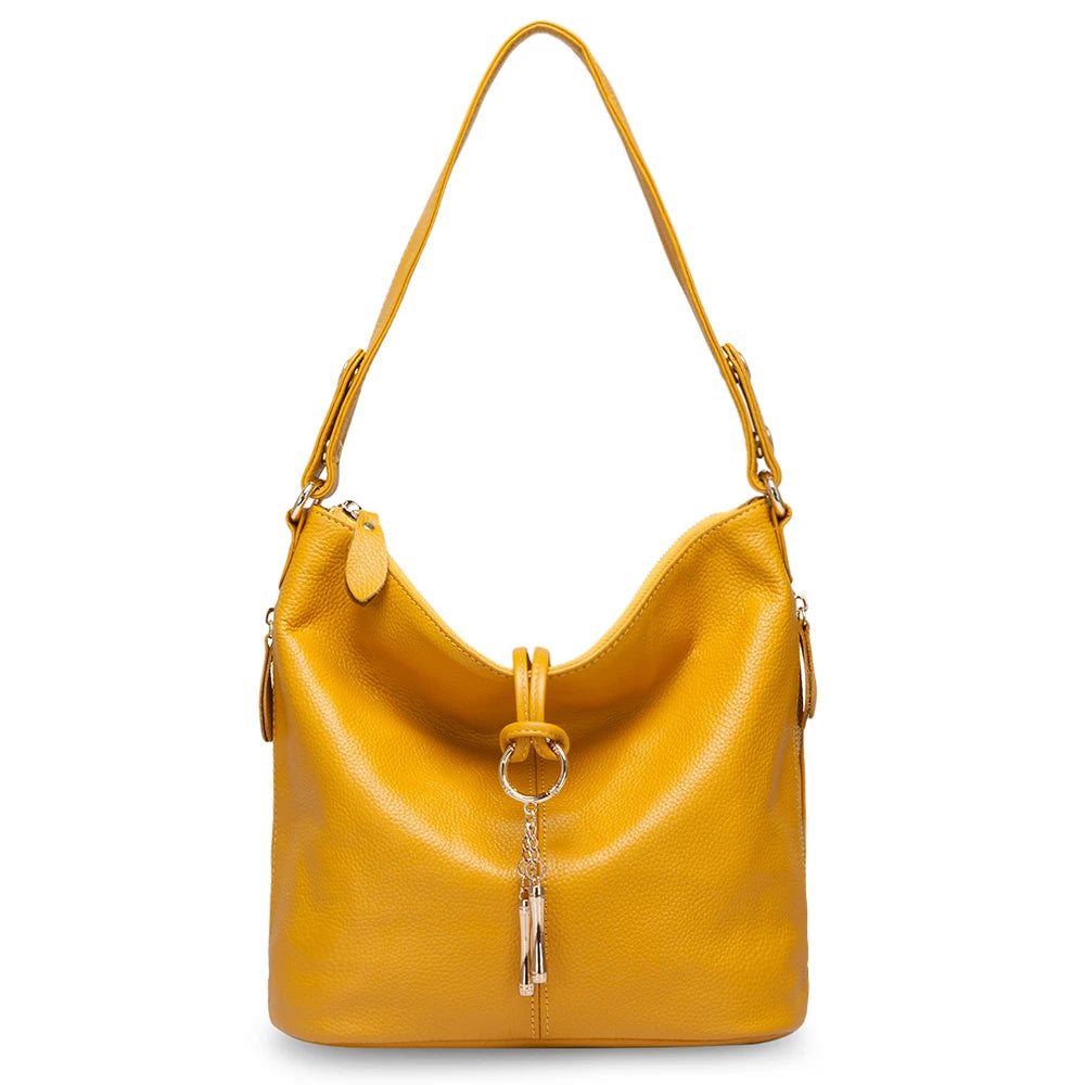 Bolsa de Ombro de Couro Genuíno Camille