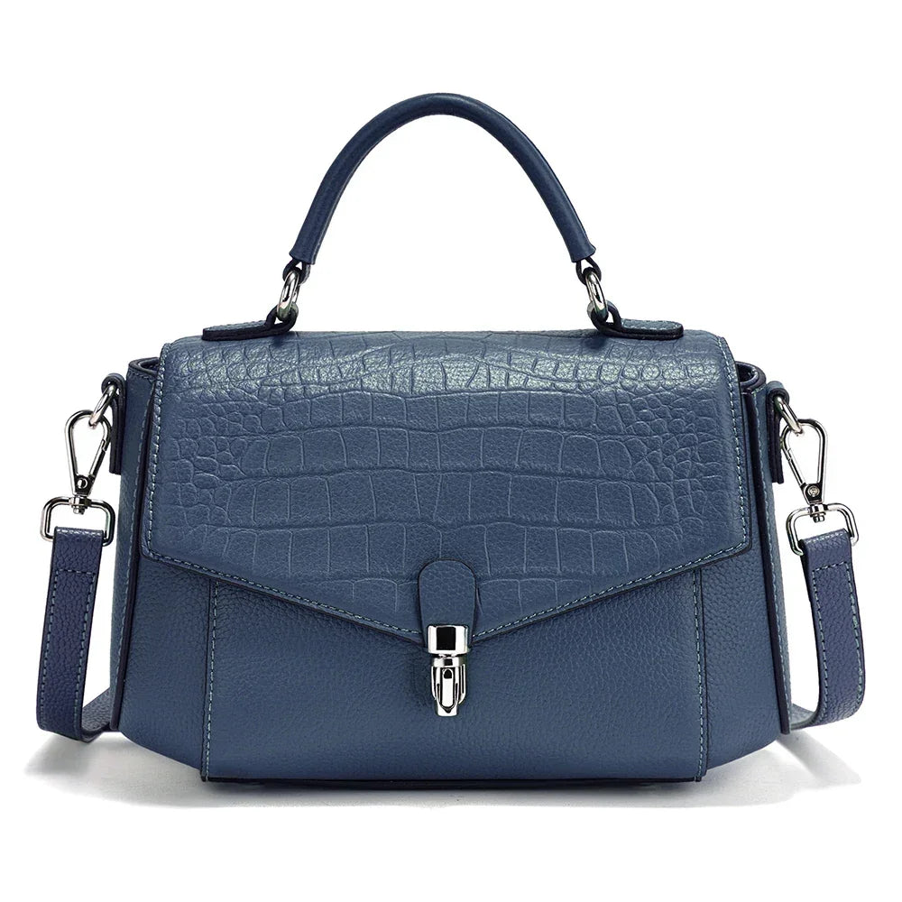 Bolsa de Ombro de Couro Genuíno Carmine