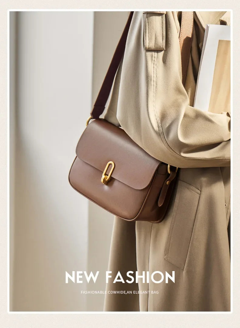 Bolsa Transversal de Couro Genuíno Hamburgo