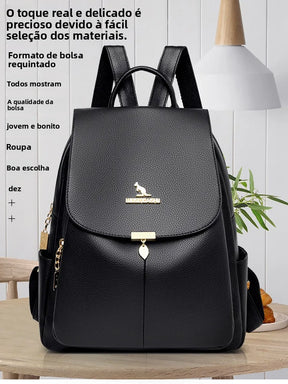 Mochila Feminina de Couro Genuíno Antonelli