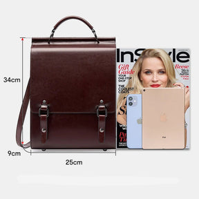 Mochila Feminina Retro de Couro Celene