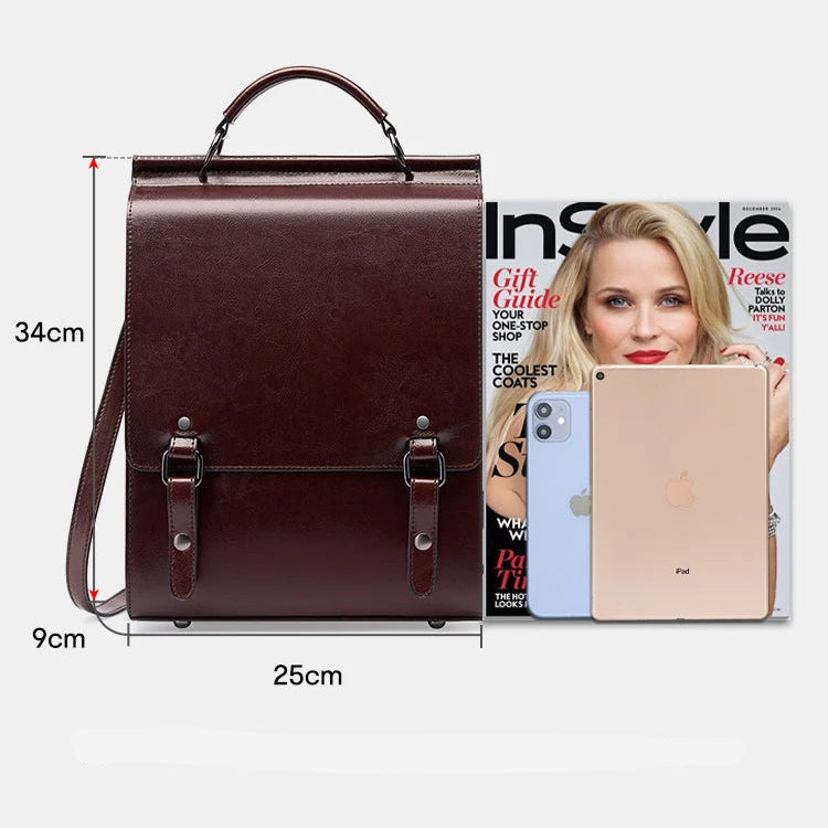 Mochila Feminina Retro de Couro Celene