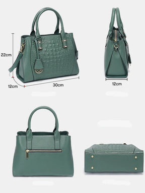 Bolsa Transversal de Couro Genuíno Jade