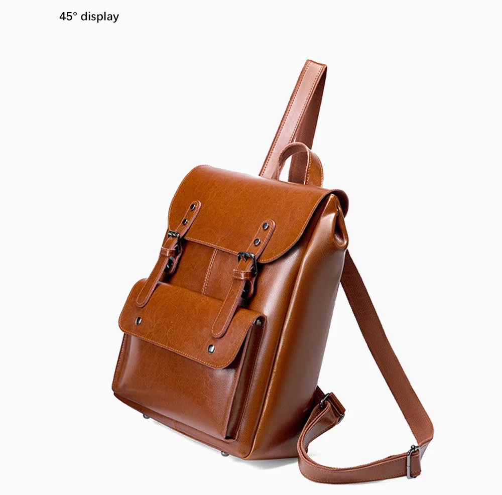 Mochila Feminina de Couro Genuíno Eleanor