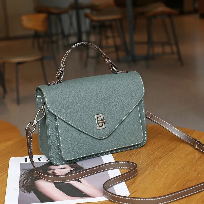 Bolsa de Ombro de Couro Genuíno Kyoto