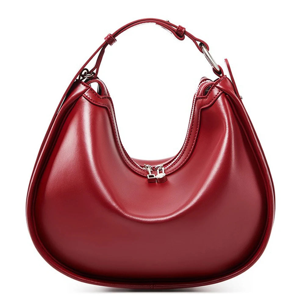 Bolsa Hobo de Couro Genuíno Valentina