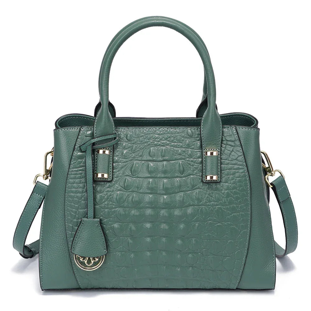 Bolsa Transversal de Couro Genuíno Jade