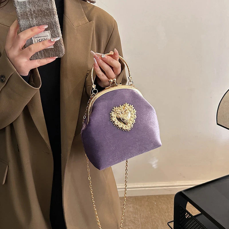 Bolsa Feminina de Veludo Roma