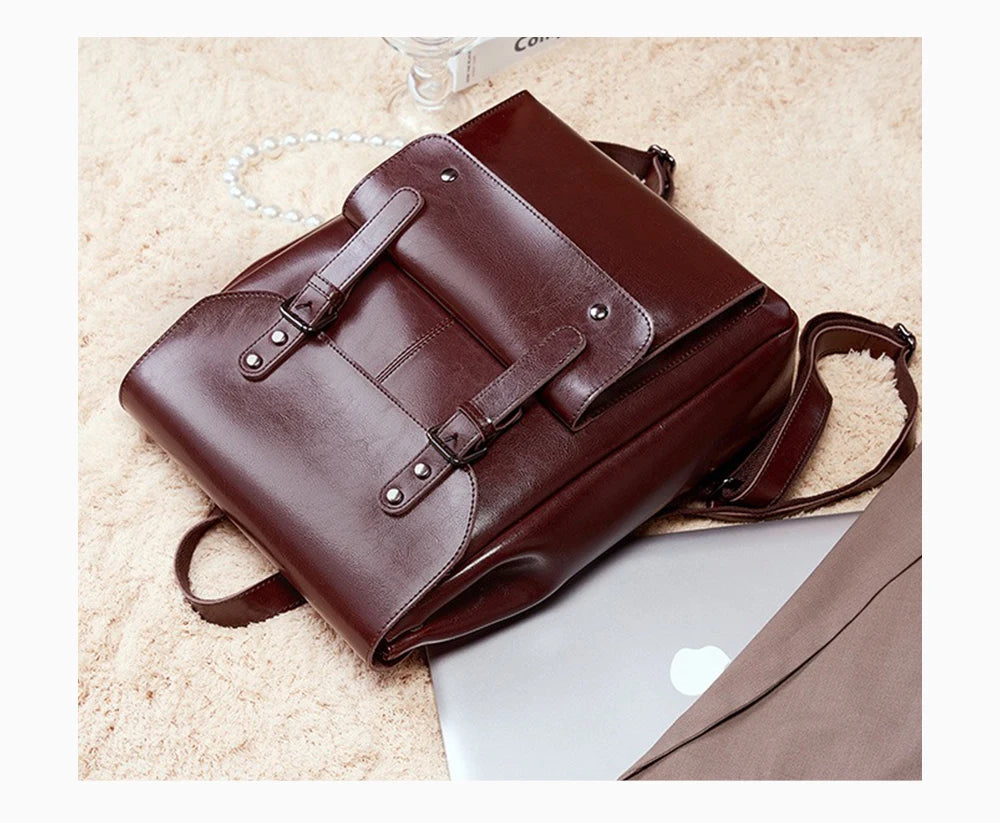 Mochila Feminina de Couro Genuíno Eleanor