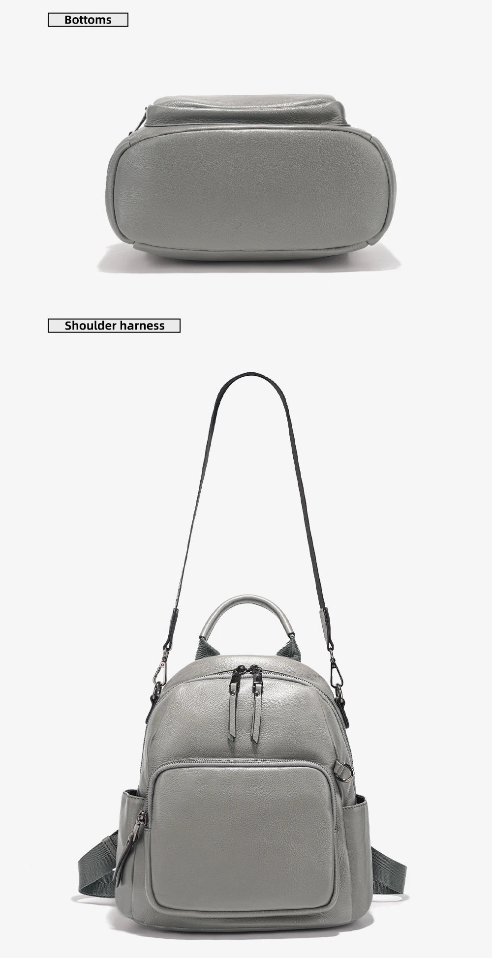 Mochila Feminina de Couro Genuíno Antonella