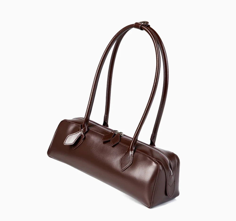 Bolsa Baguete de Couro Genuíno Eloise