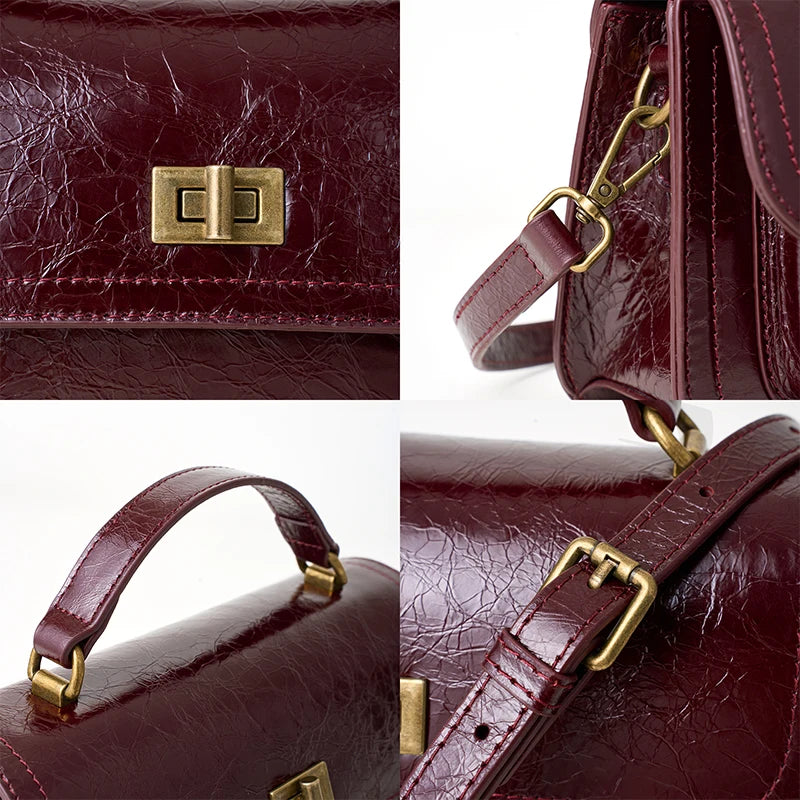 Bolsa Feminina de Couro Genuíno Barcelona