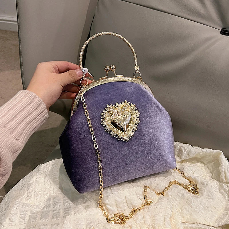 Bolsa Feminina de Veludo Roma